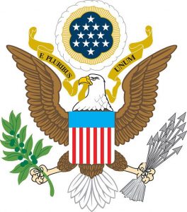 Zeichnung des Siegels von George Washington des ersten Präsidenten der USA