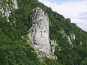 Foto von "Der Kopf von Decebalus" des Gegners von Kaiser Trajan.