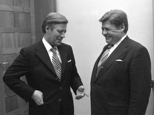 Helmut Schmidt im Gespräch mit Hanns Martin Schleyer