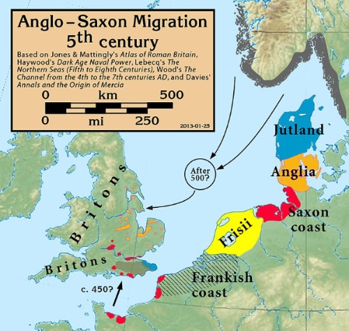 Die Völkerwanderung der Angelsachsen begann der Überlieferung nach mit einer Einladung durch König Vortigern. Völkerwanderung Angelsachsen Karte