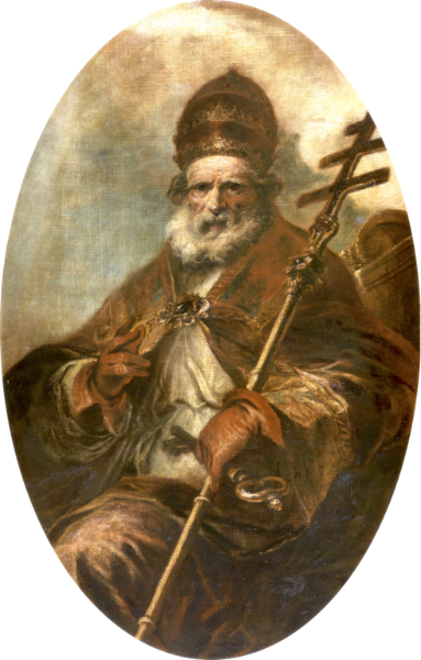 Papst Leo I. der Große gemalt von Francisco de Herrera der Jüngere im 17. Jahrhundert. Papst Leo I. der Große