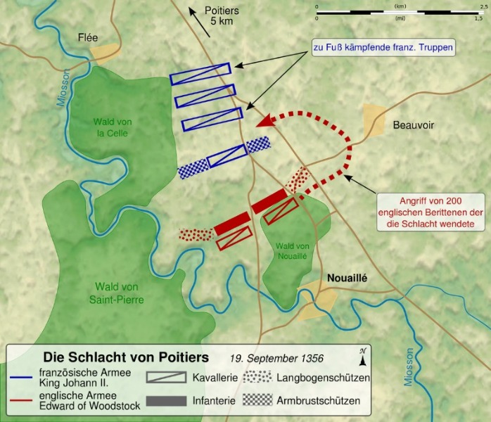 Schlacht von Poitiers 1356 Karte