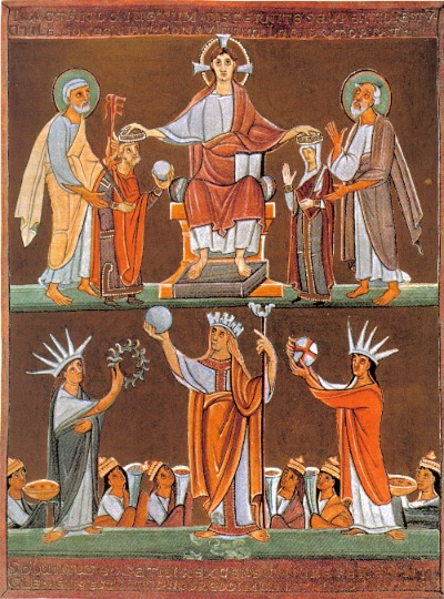 Heinrich II. wurde bei der Krönung zum Kaiser ein Reichsapfel überreicht. Kaiserkrönung Heinrich II.