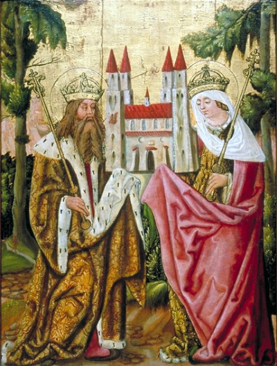 Ein Tafelbild der Mährischen Galerie in Brünn zeigt Kaiser Heinrich II. und seine Frau Kunigunde Kaiser Heinrich II. und Kunigunde