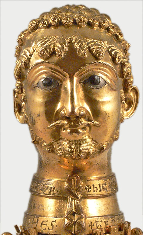 Die vergoldete Büste von Kaiser Friedrich I. Barbarossa. Vergoldete Büste von Kaiser Barbarossa
