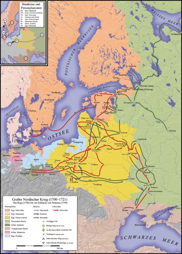 Karte Großer Nordischer Krieg