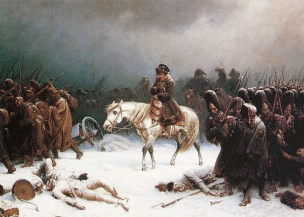 Kaiser Alexander I. verweigerte die Schlacht und Napoleon musste sich aus Russland zurückziehen. Napoleons Rückzug Gemälde