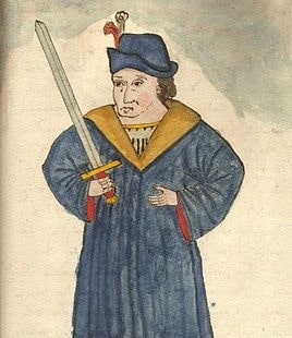 Diese Darstellung von Heinrich dem Löwen findet sich im Schichtbuch von Hermann Bote aus dem Jahr 1514. Heinrich der Löwe