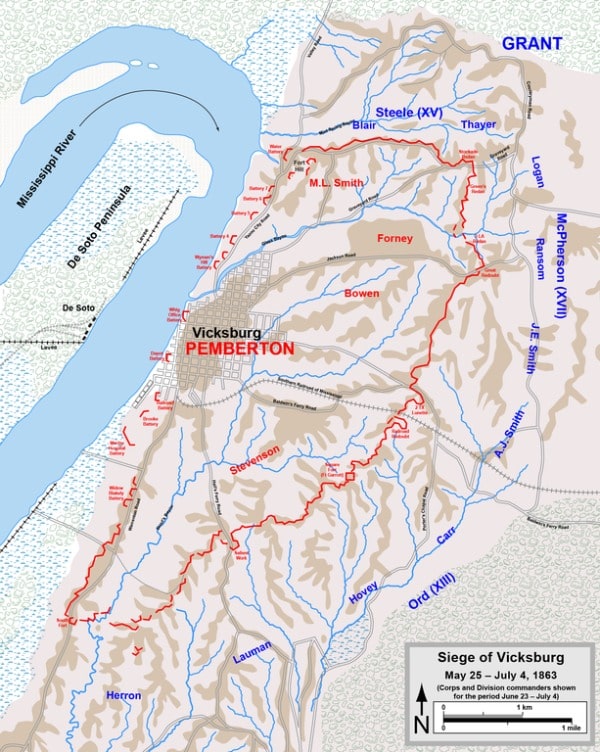 Belagerung Vicksburg Karte