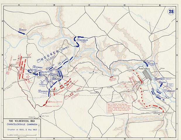 General Lee siegte in der Schlacht bei Chancellorsville im Mai 1863. Schlacht bei Chancellorsville 2. Tag