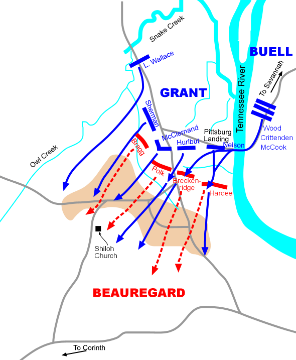 Schlacht von Shiloh Karte