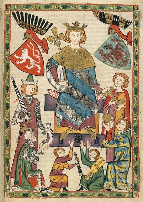 Darstellung König Wenzel II. von Böhmen im Codex Manesse